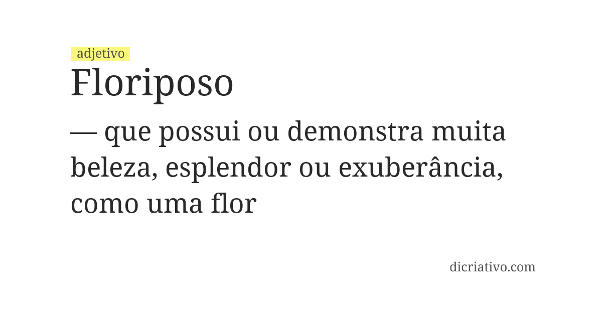 Significado de floriposo