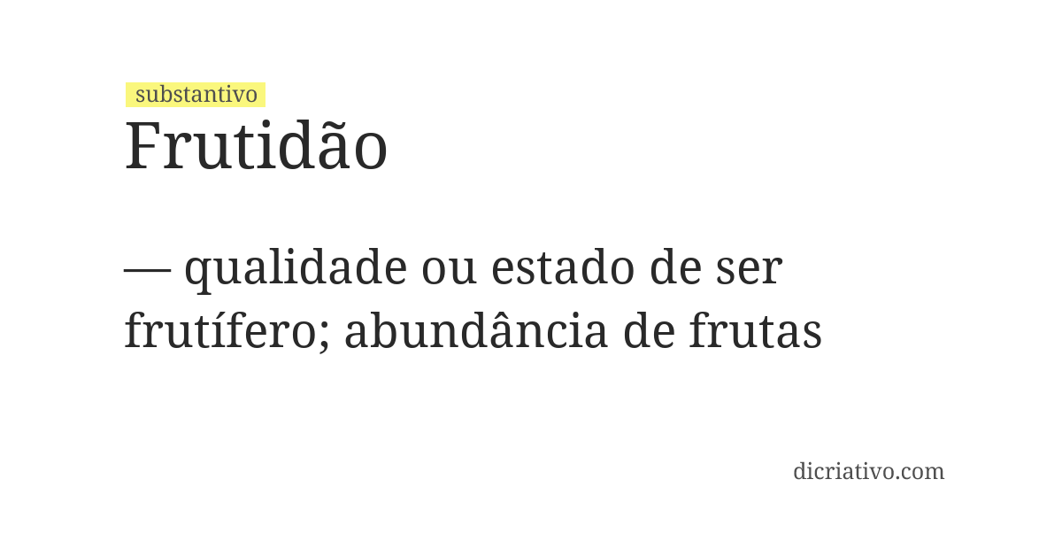 Significado de frutidão