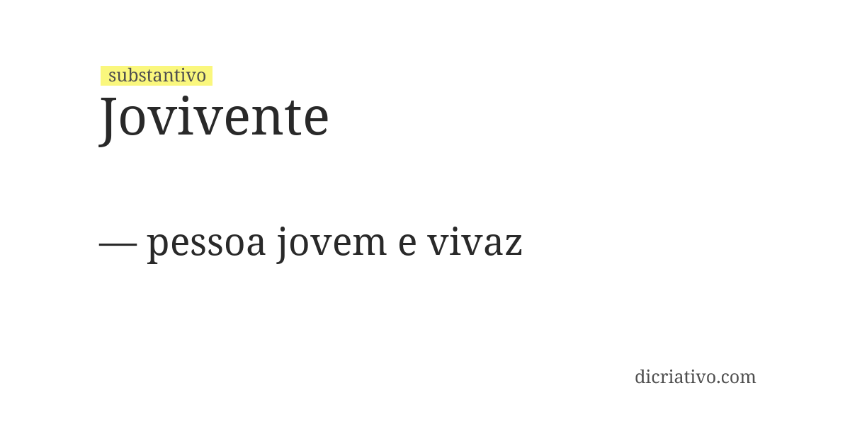 Significado de jovivente