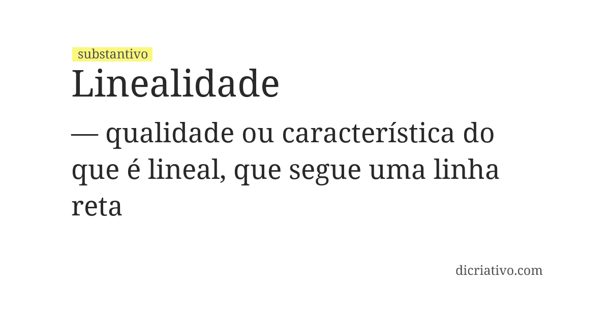 Significado de linealidade