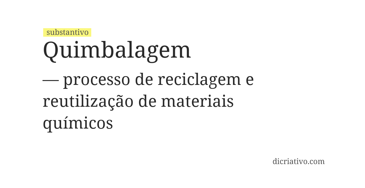 Significado de quimbalagem