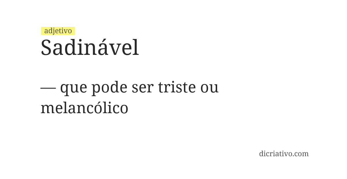 Significado de sadinável