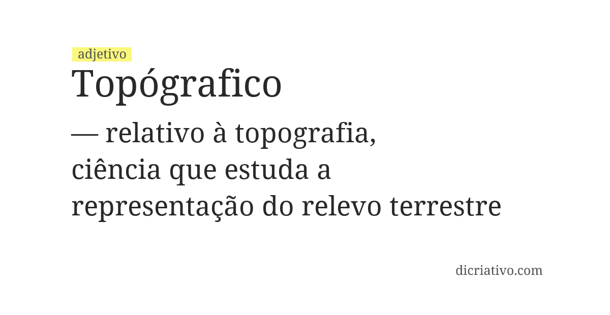 Significado de topógrafico