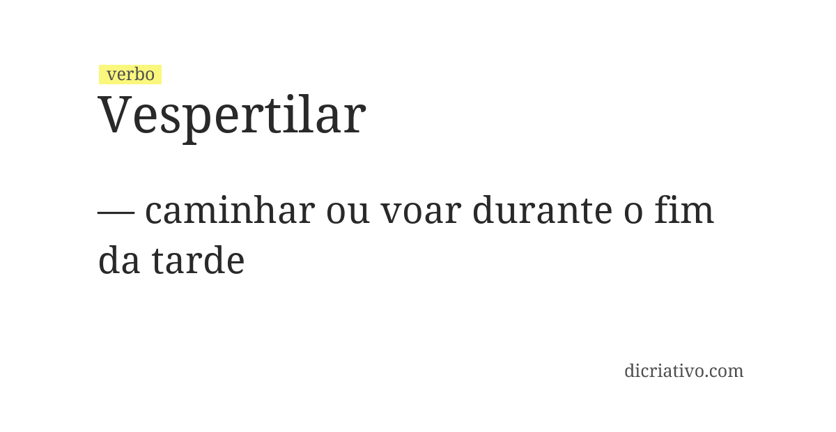 Significado de vespertilar