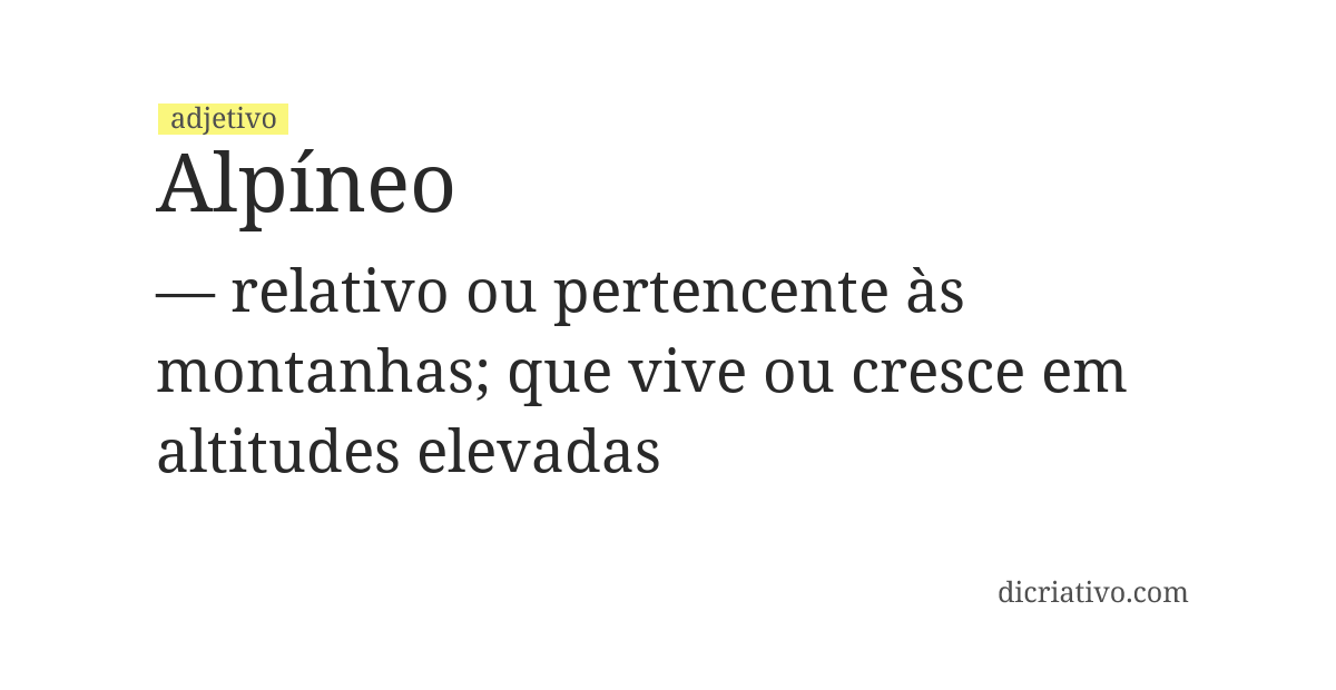 Significado de alpíneo