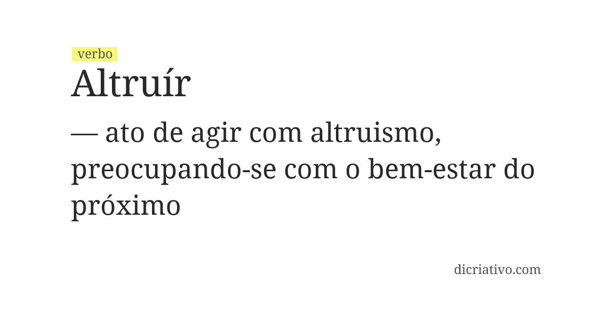 Significado de altruír