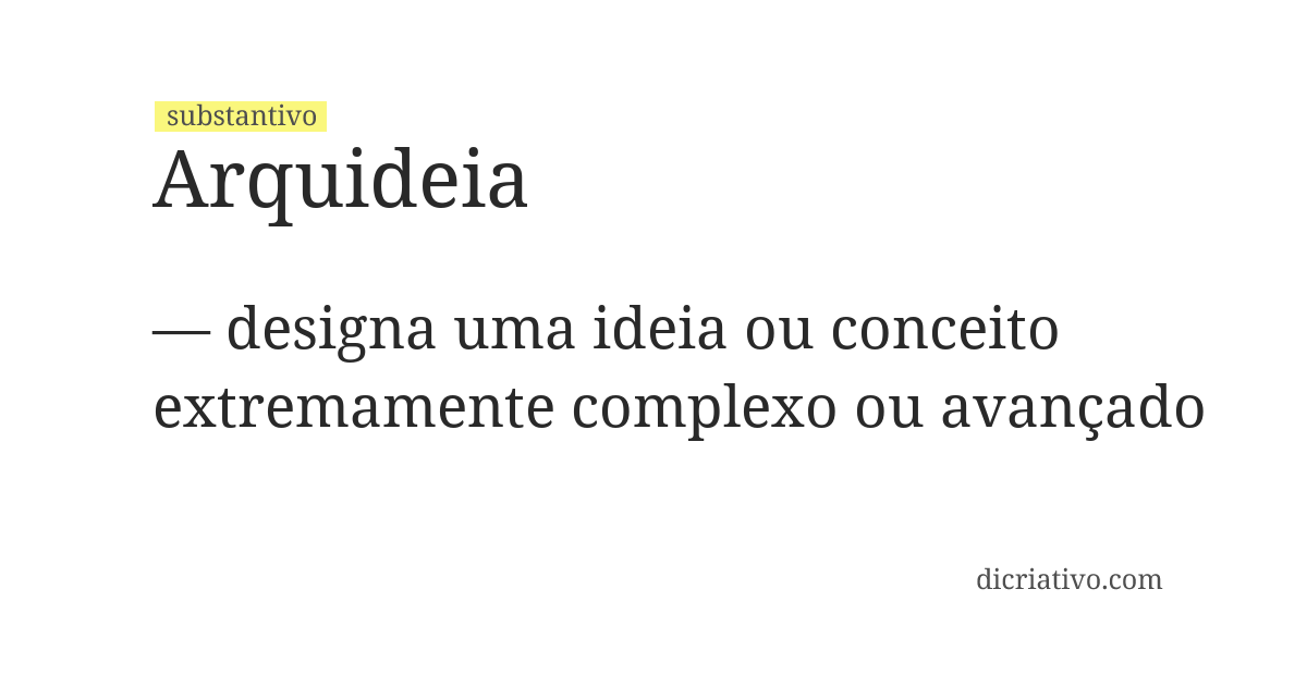 Significado de arquideia