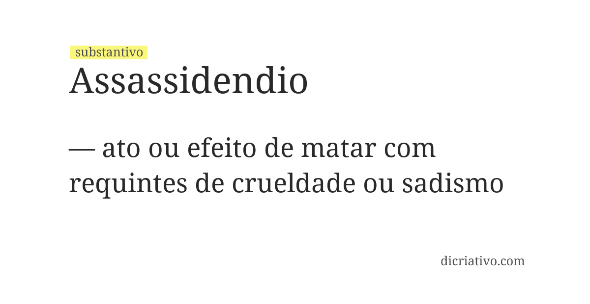 Significado de assassidendio