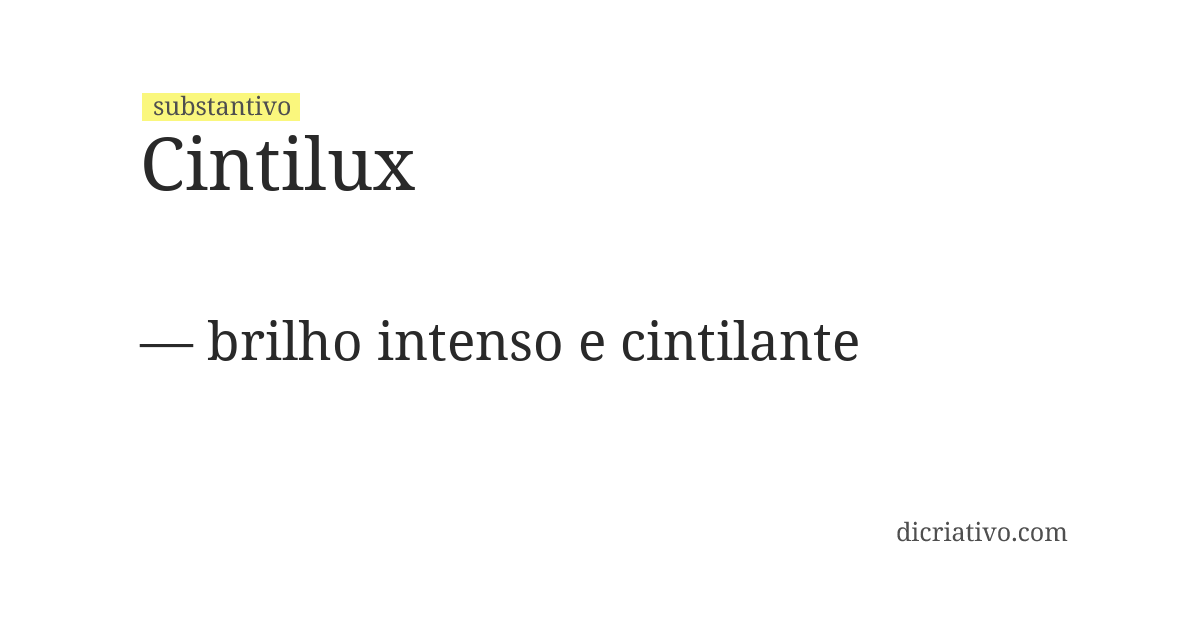 Significado de cintilux