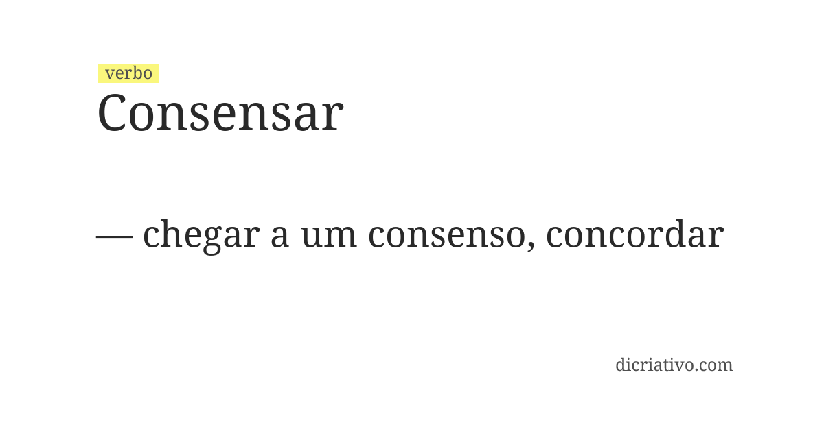 Significado de consensar