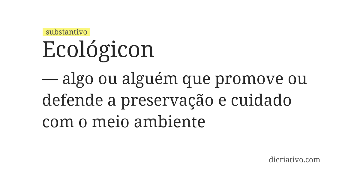 Significado de ecológicon