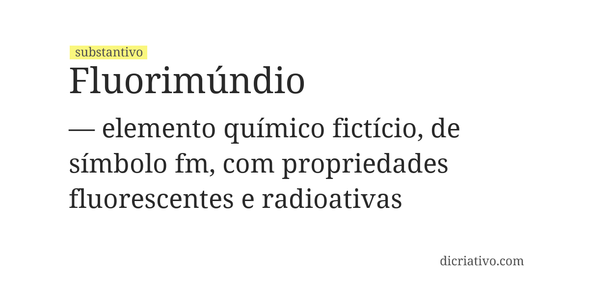 Significado de fluorimúndio