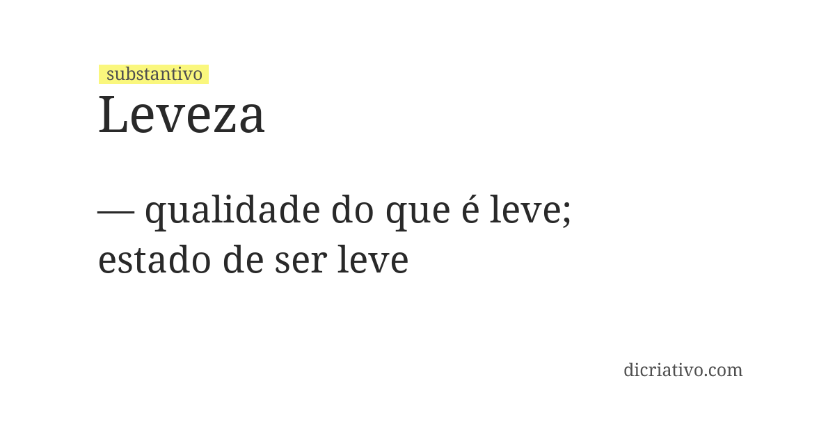 Significado de leveza