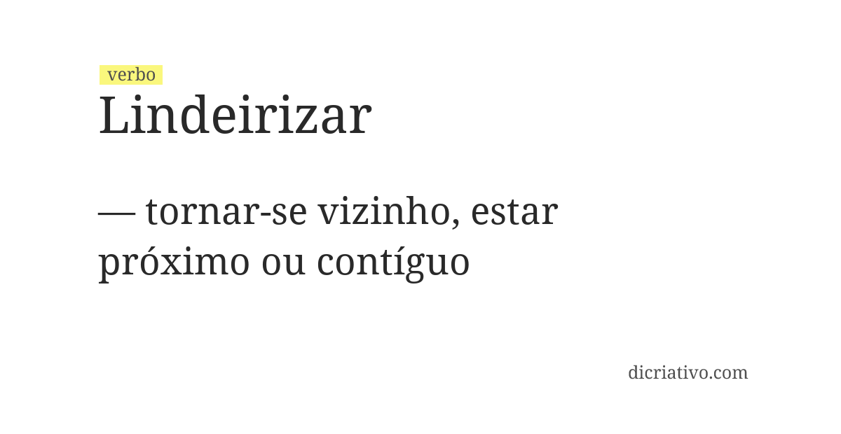 Significado de lindeirizar
