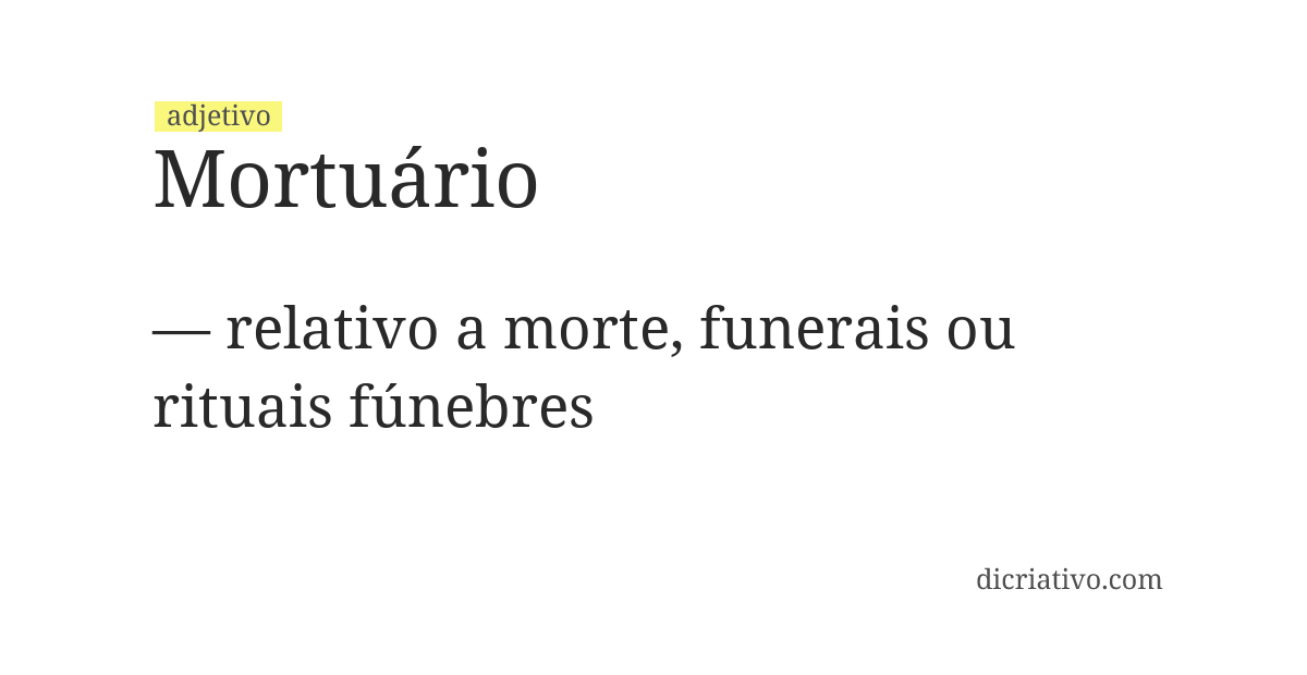 Significado de mortuário