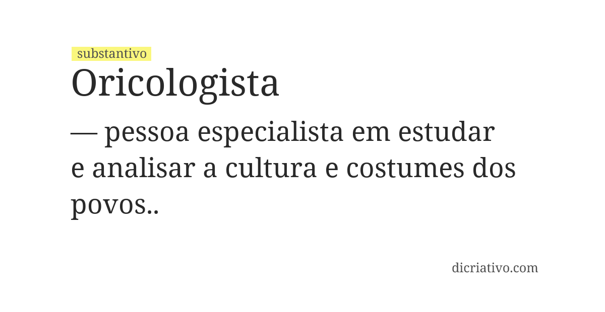 Significado de oricologista