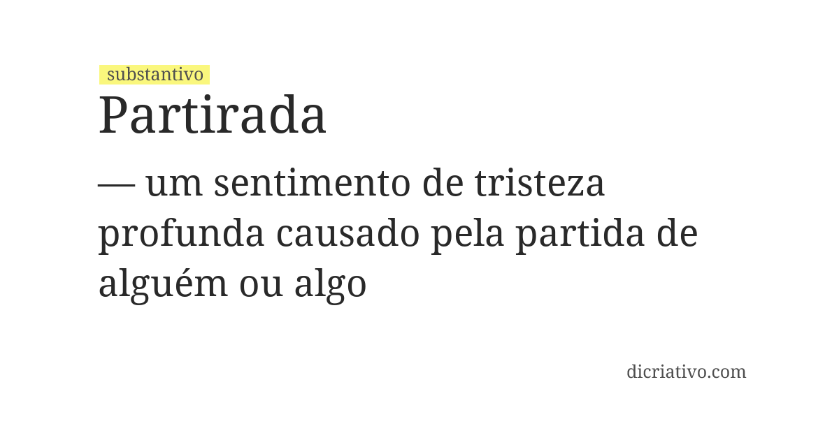 Significado de partirada