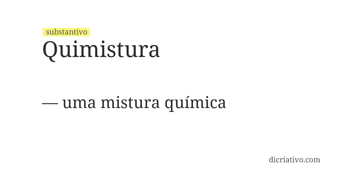 Significado de quimistura