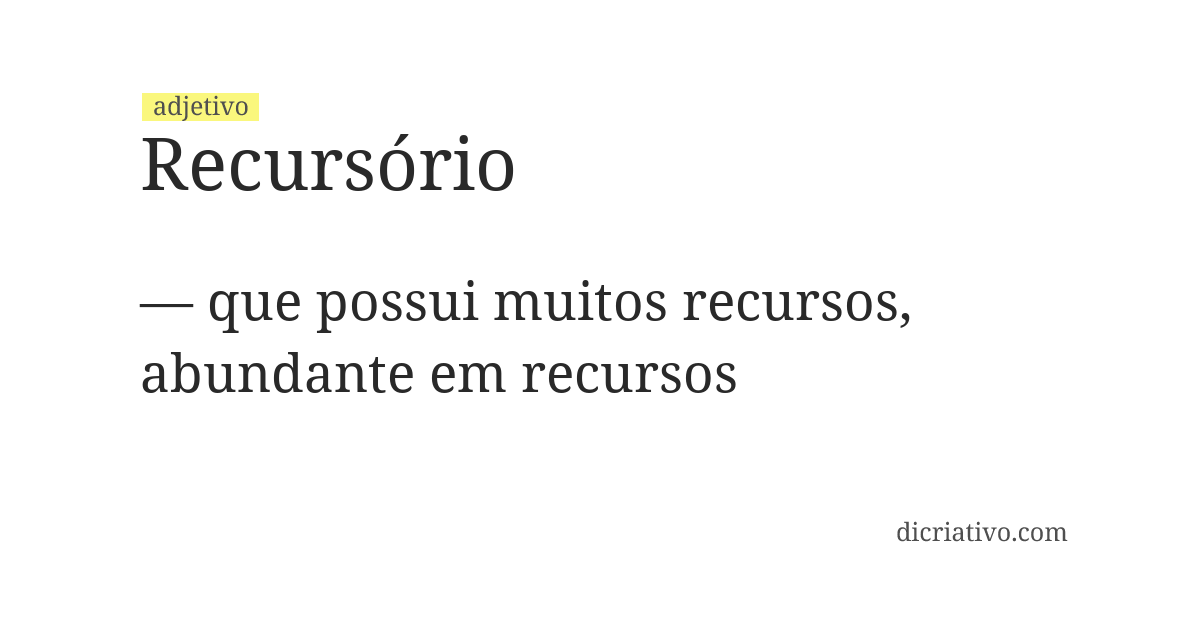 Significado de recursório