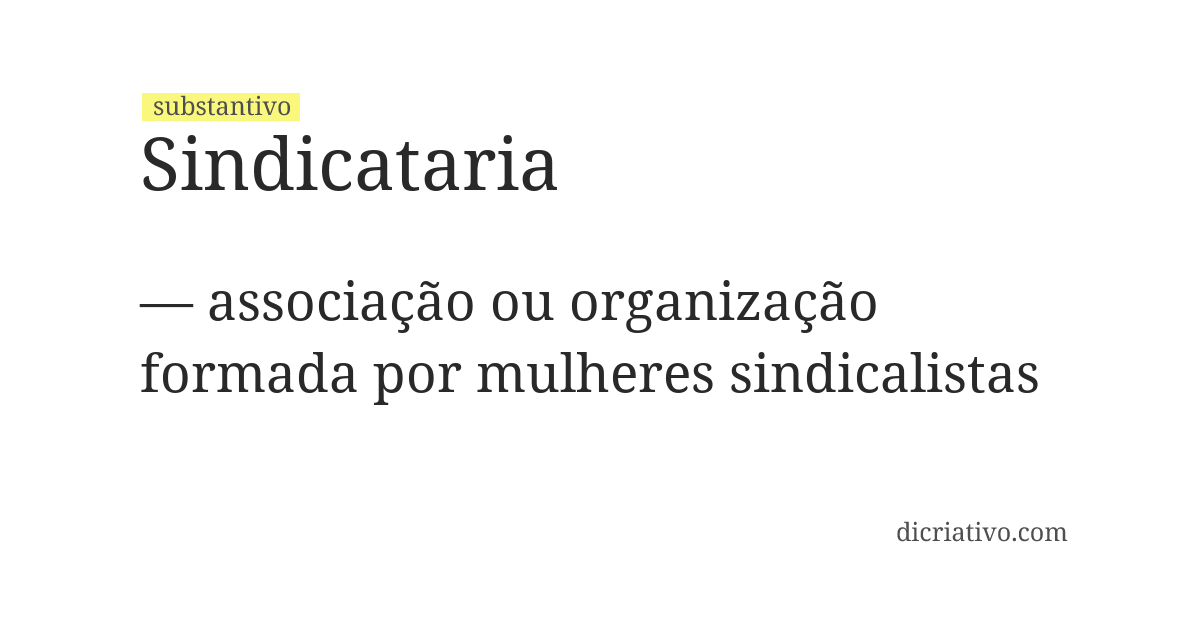 Significado de sindicataria