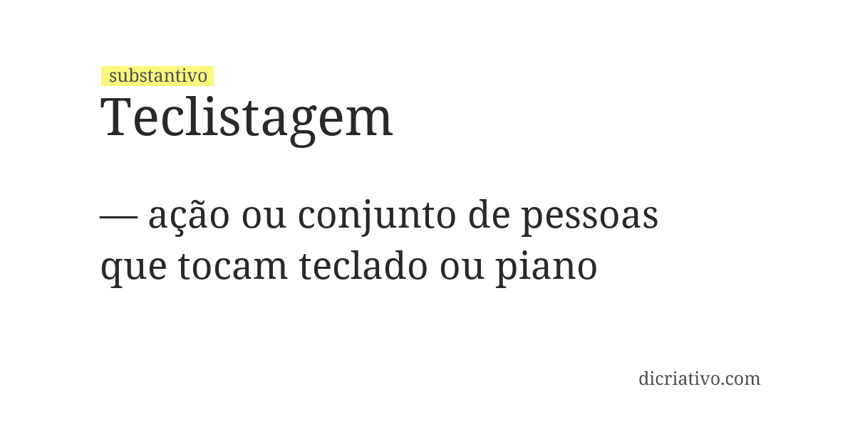 Significado de teclistagem