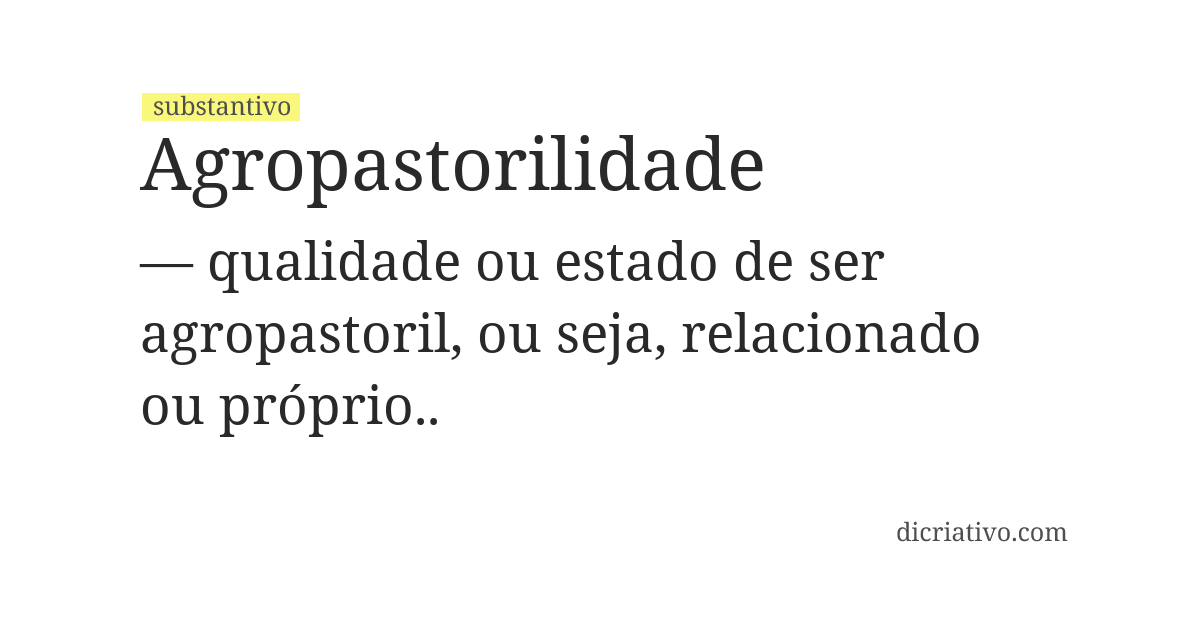 Significado de agropastorilidade