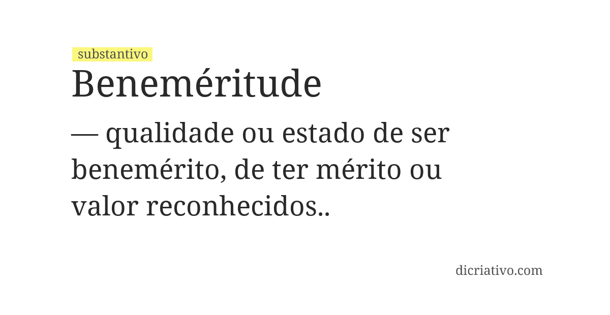 Significado de beneméritude