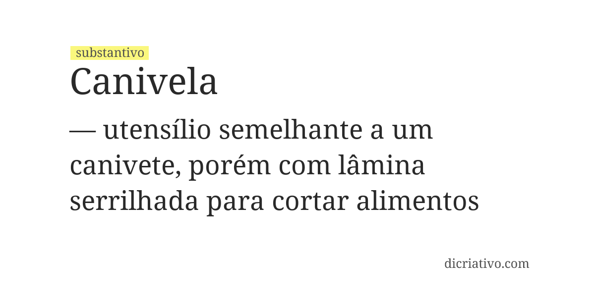 Significado de canivela