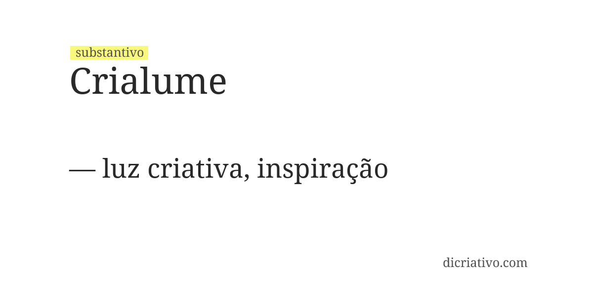 Significado de crialume