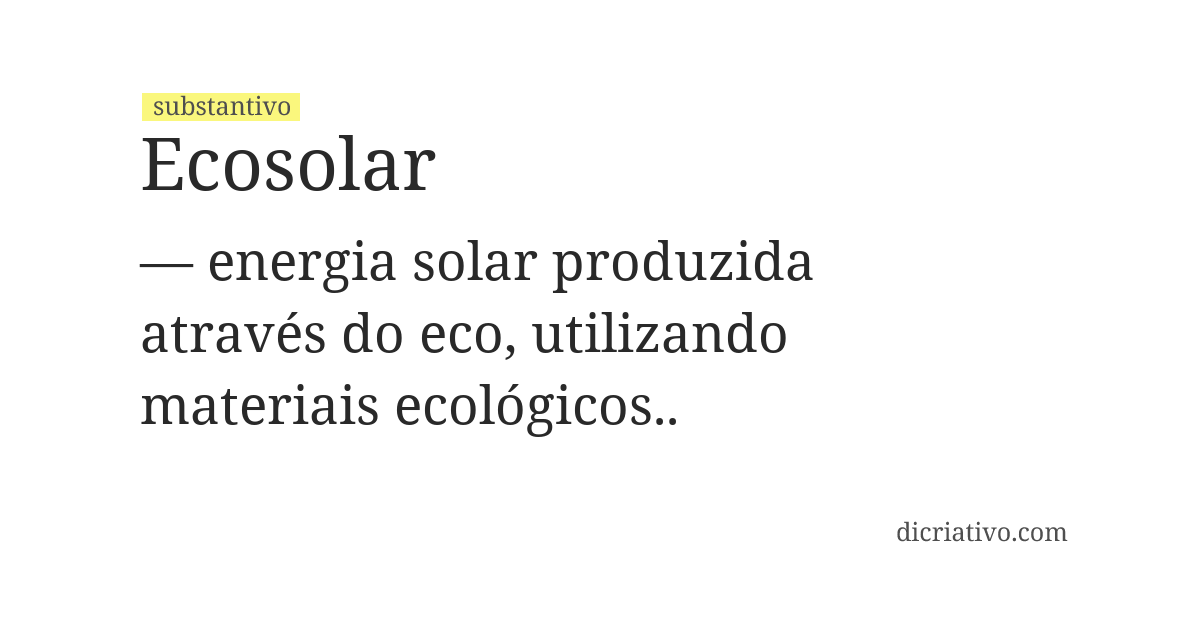 Significado de ecosolar