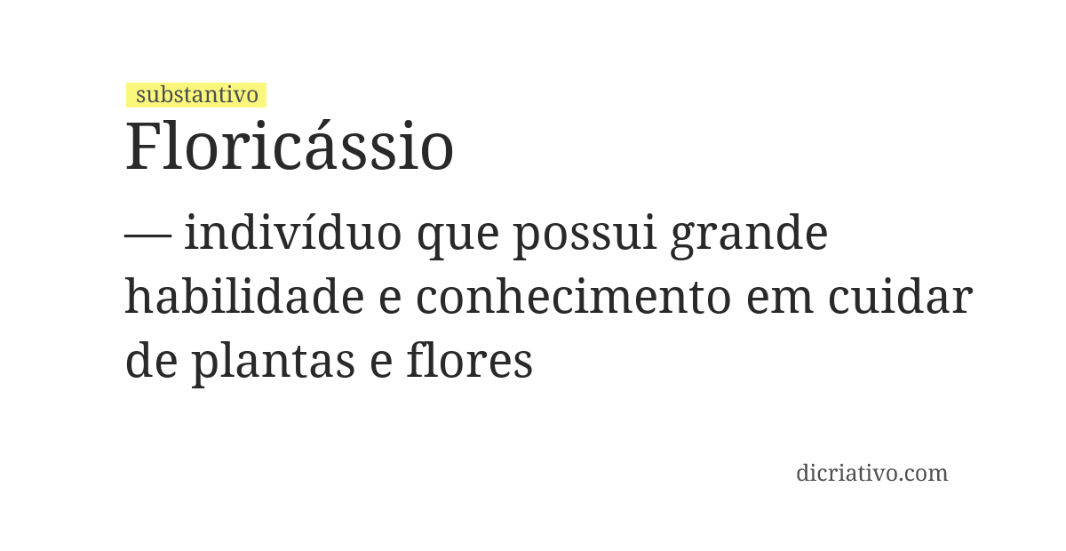 Significado de floricássio