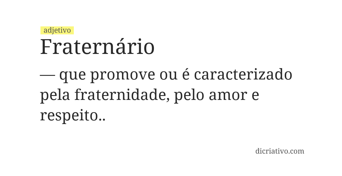 Significado de fraternário