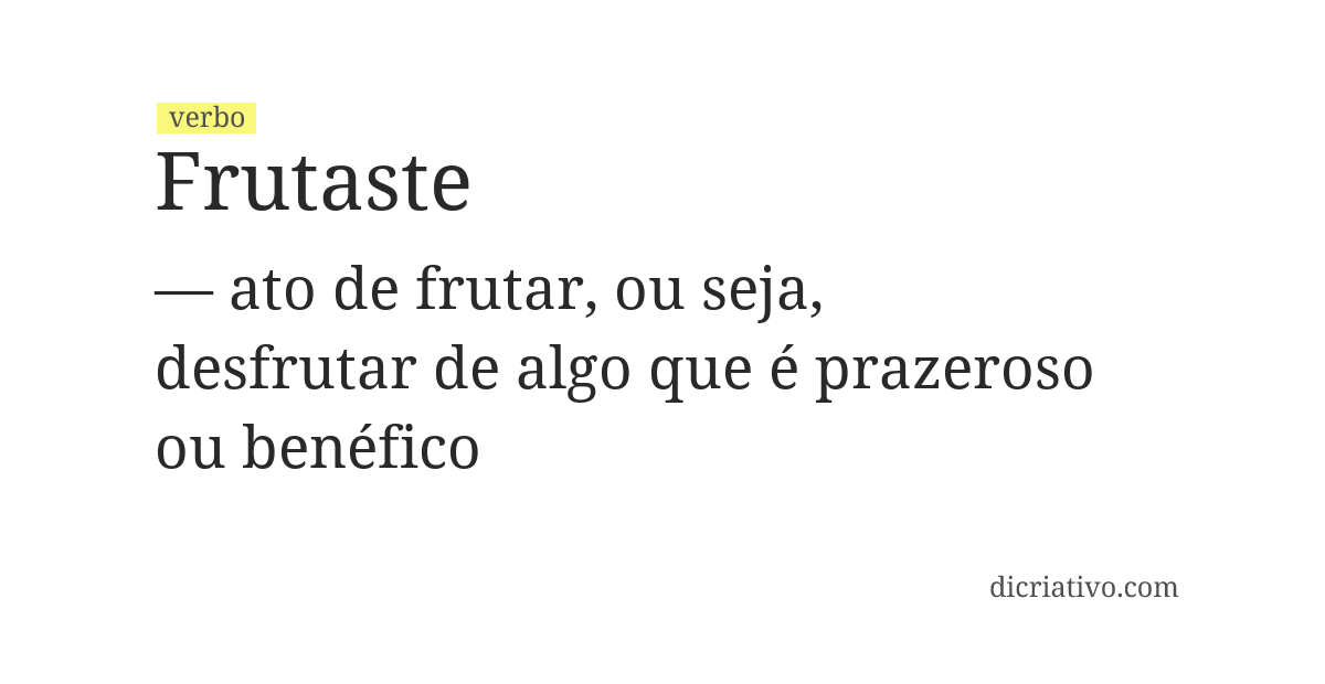 Significado de frutaste