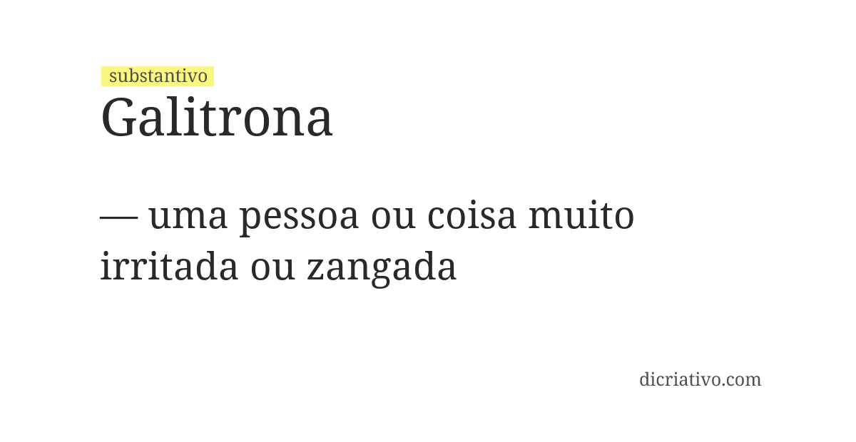 Significado de galitrona