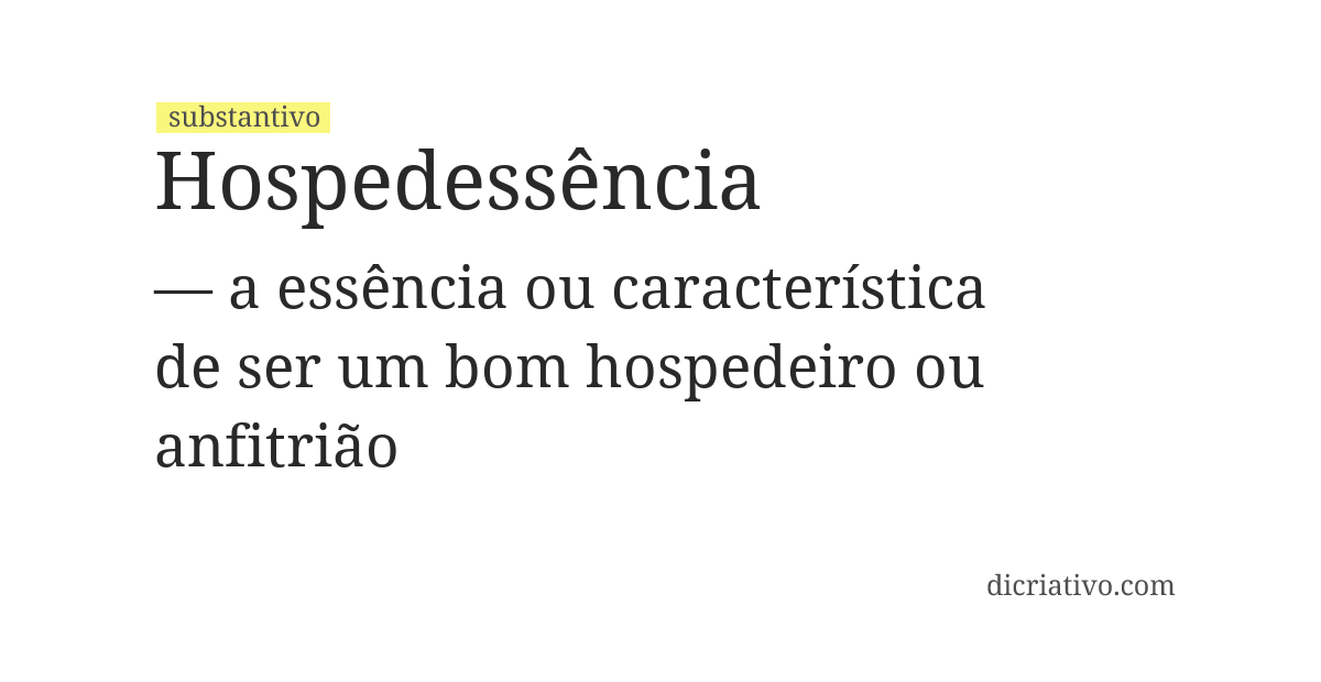 Significado de hospedessência