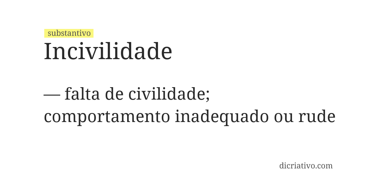 Significado de incivilidade