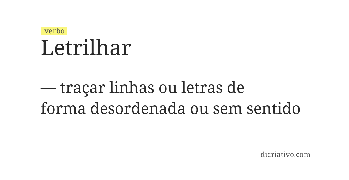 Significado de letrilhar