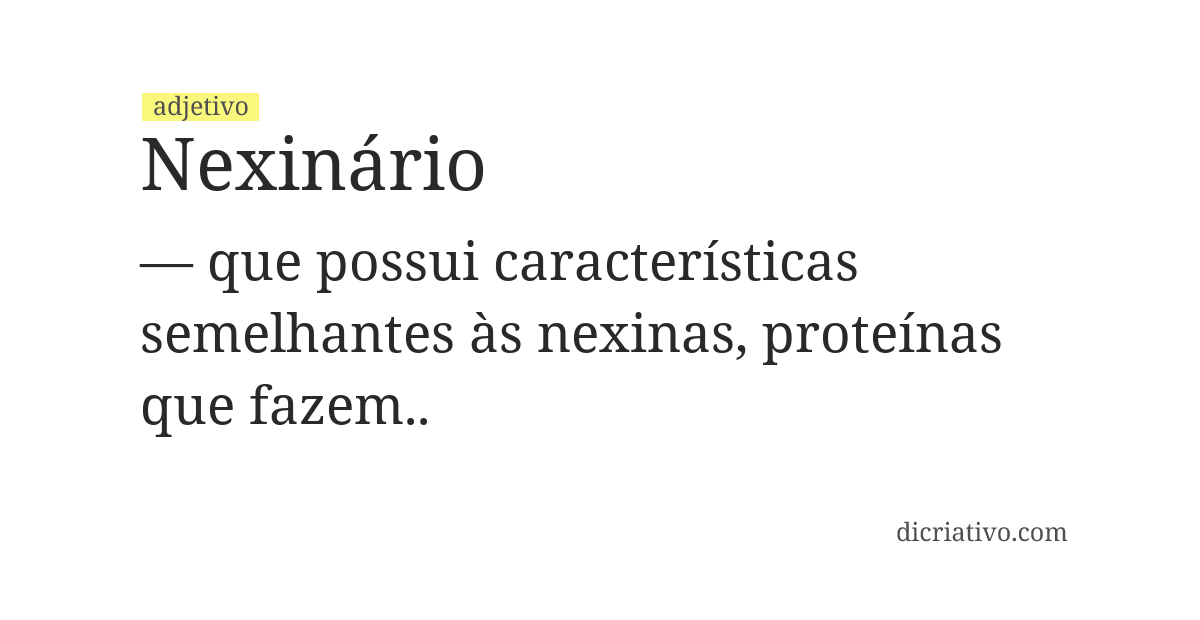 Significado de nexinário