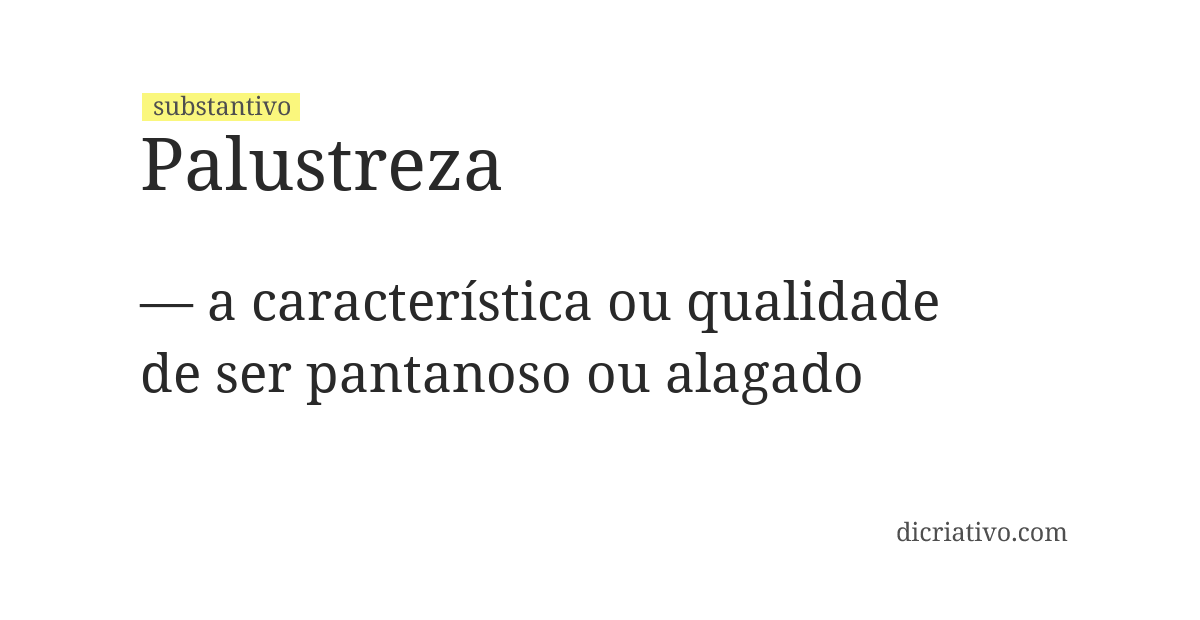 Significado de palustreza