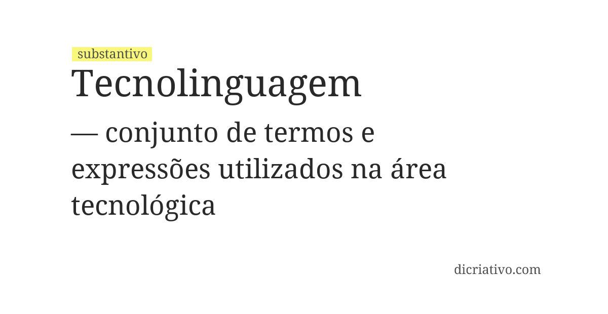 Significado de tecnolinguagem