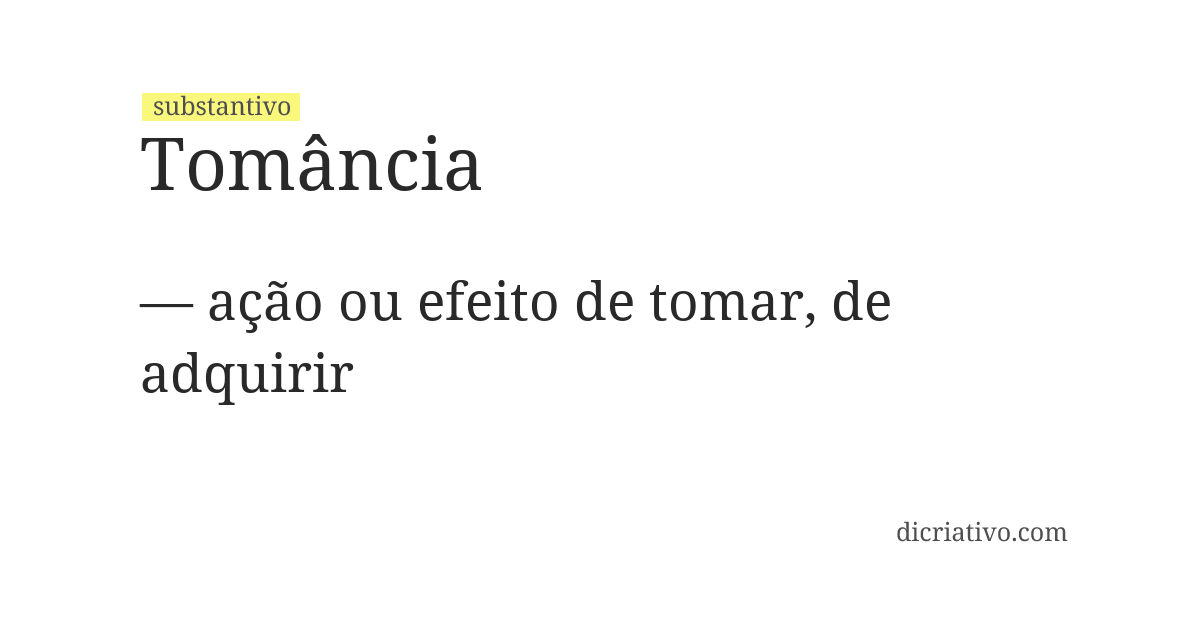 Significado de tomância