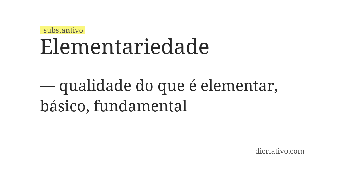 Significado de elementariedade