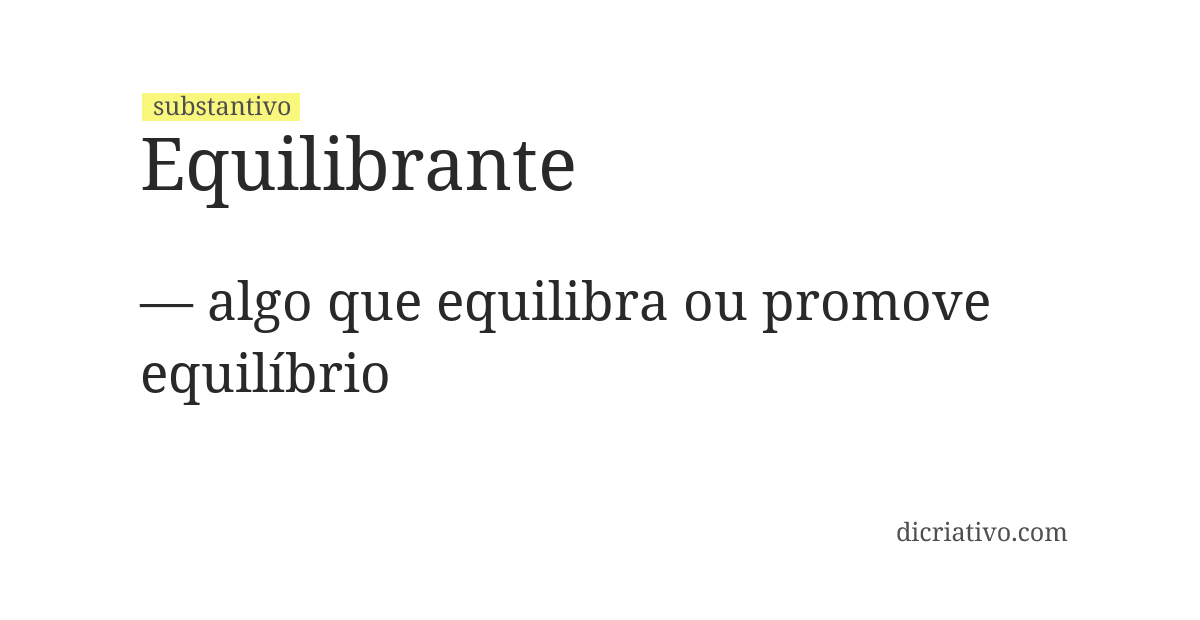 Significado de equilibrante