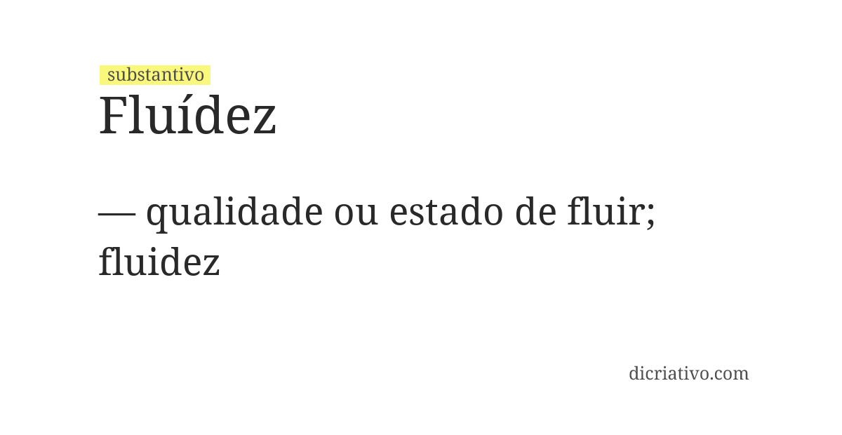 Significado de fluídez