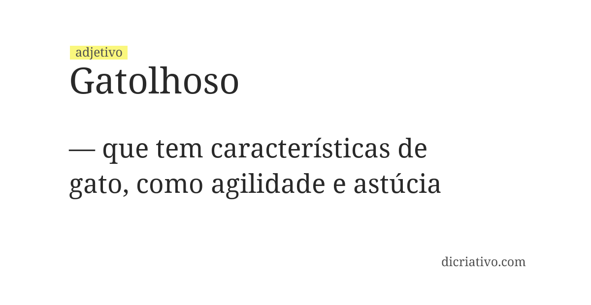 Significado de gatolhoso
