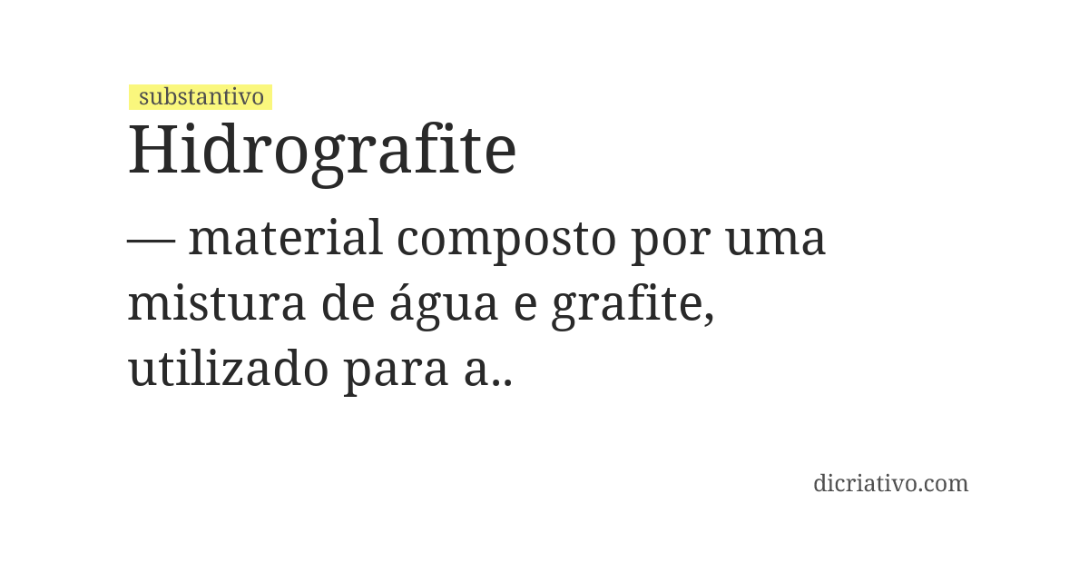 Significado de hidrografite