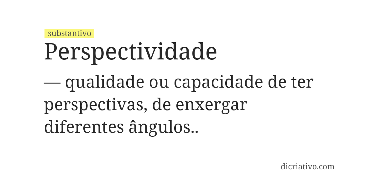 Significado de perspectividade