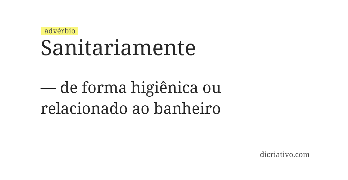 Significado de sanitariamente