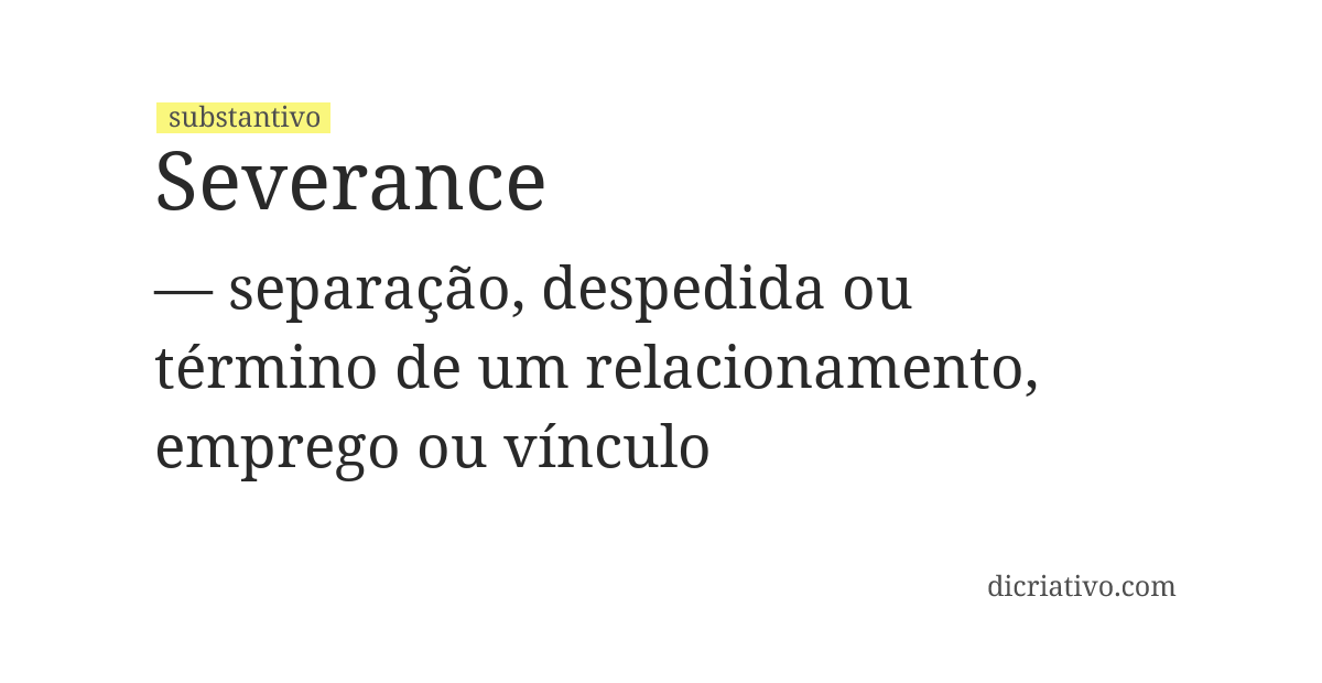 Significado de severance
