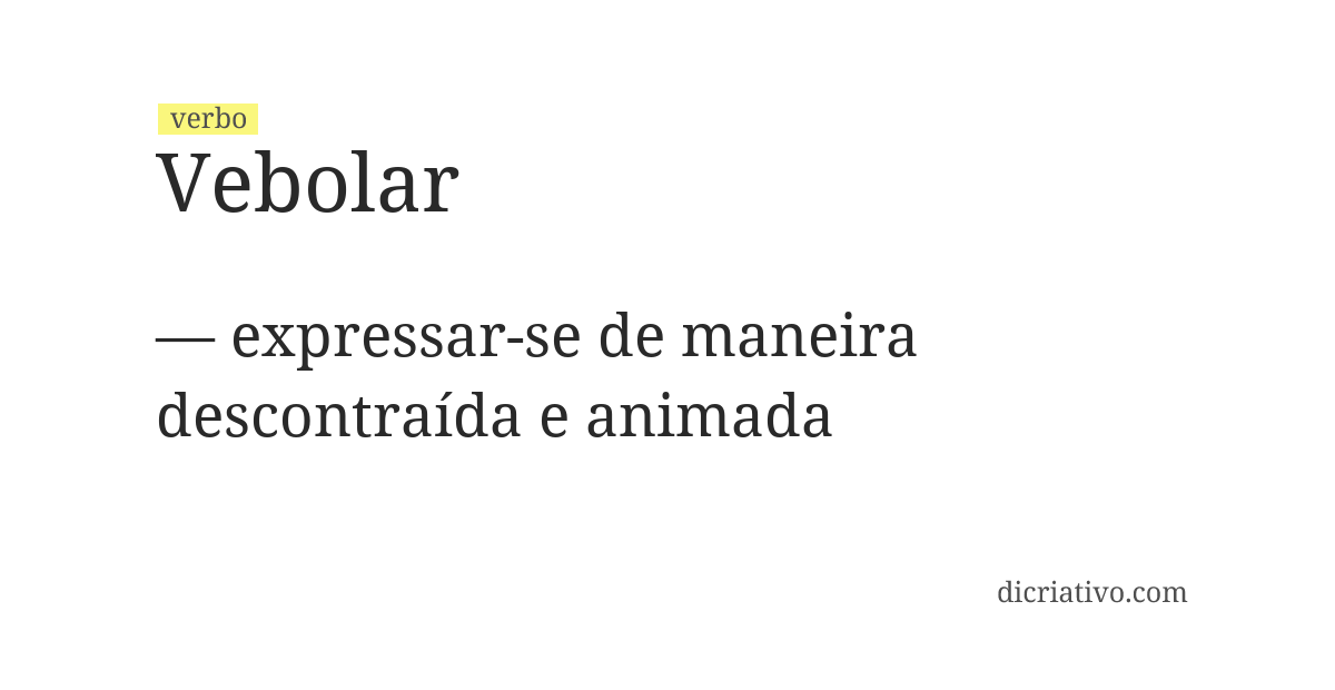 Significado de vebolar